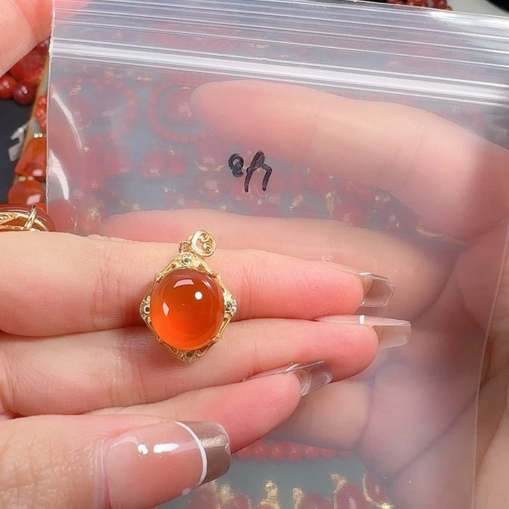 南红玛瑙银S925镶嵌戒指