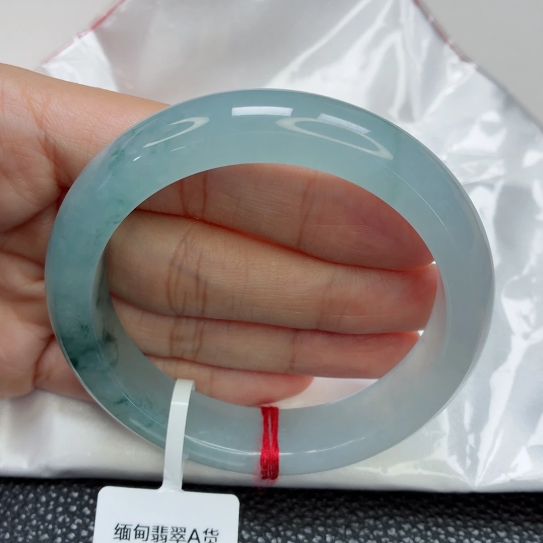 翡翠未镶嵌手镯57圈冰胶共存030