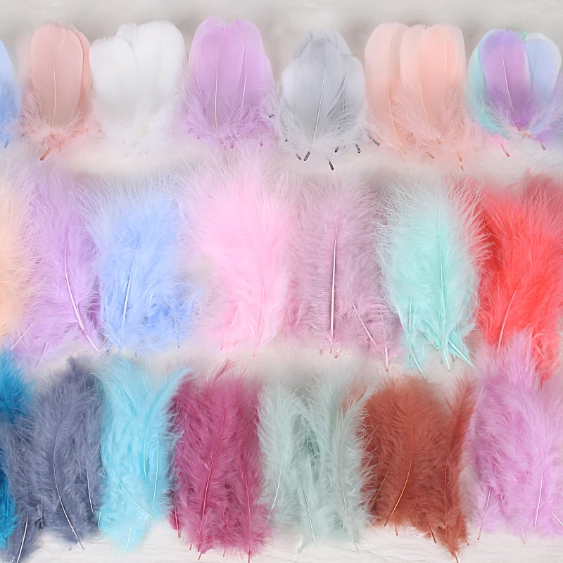 彩色羽毛鹅毛绒毛波波球礼盒填充材料拍摄道具捕梦网DIY手工配件
