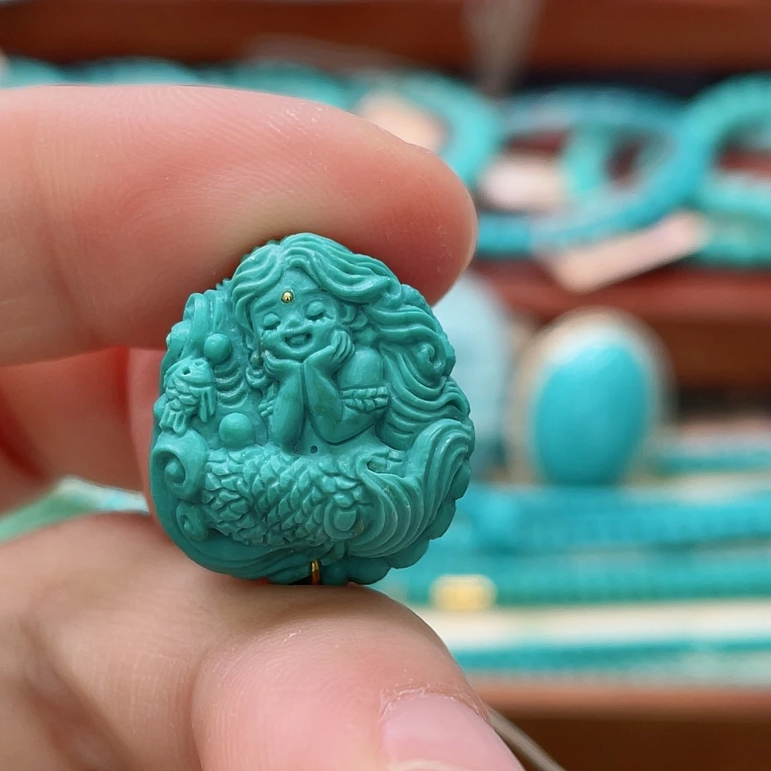 未镶嵌绿松石珠宝半成品