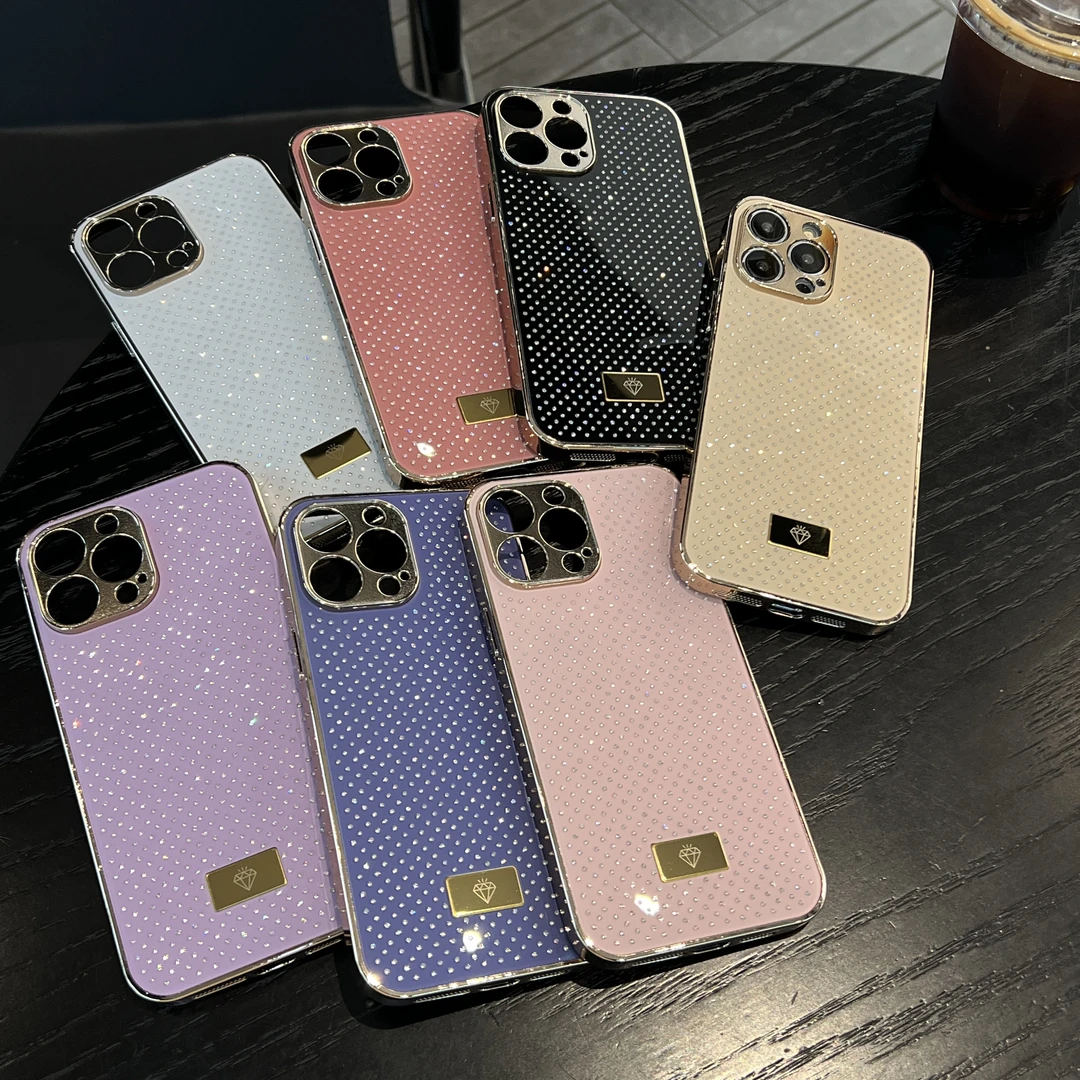 满钻TPU+PC硬背板适用苹果Iphone16promax手机壳三星S25ultra全包