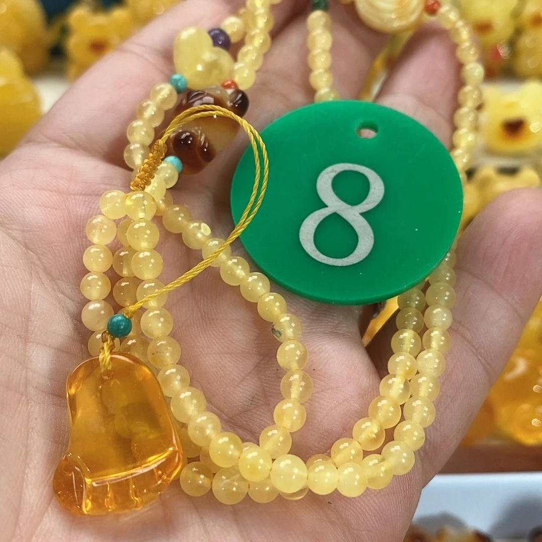 琥珀颈饰未镶嵌梵*心裸石