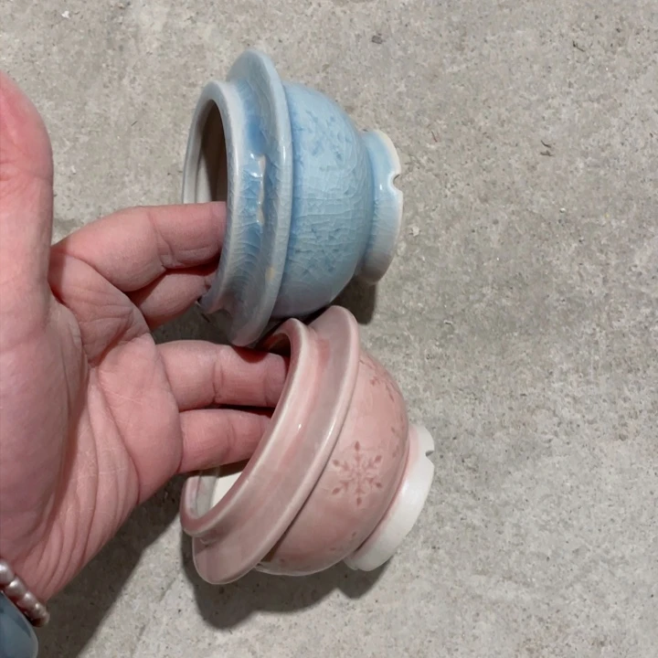 陶瓷瑕疵半手工花盆默认微瑕