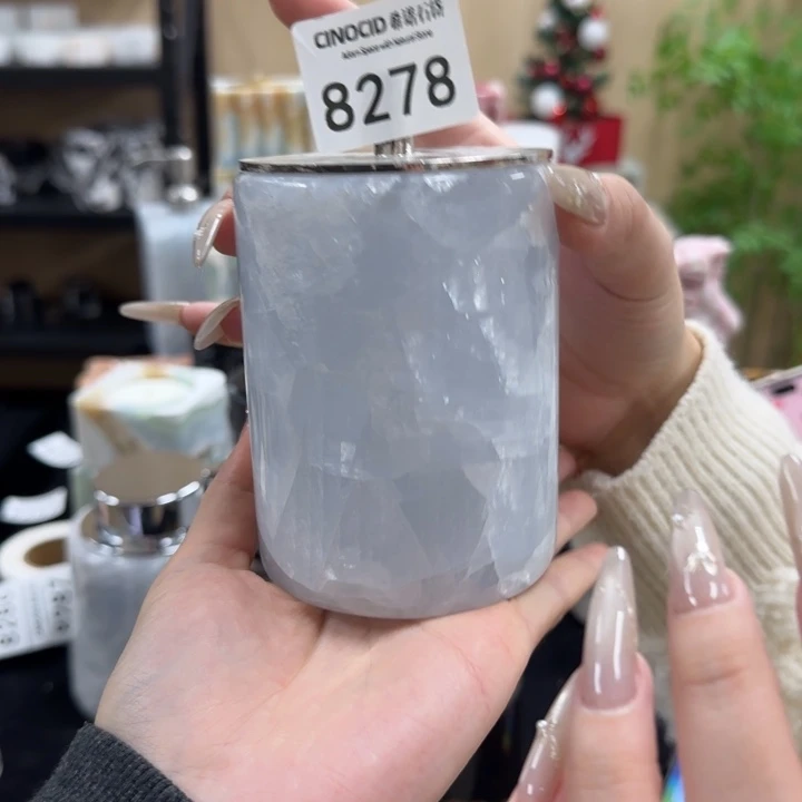 8278  蓝水晶棉签罐