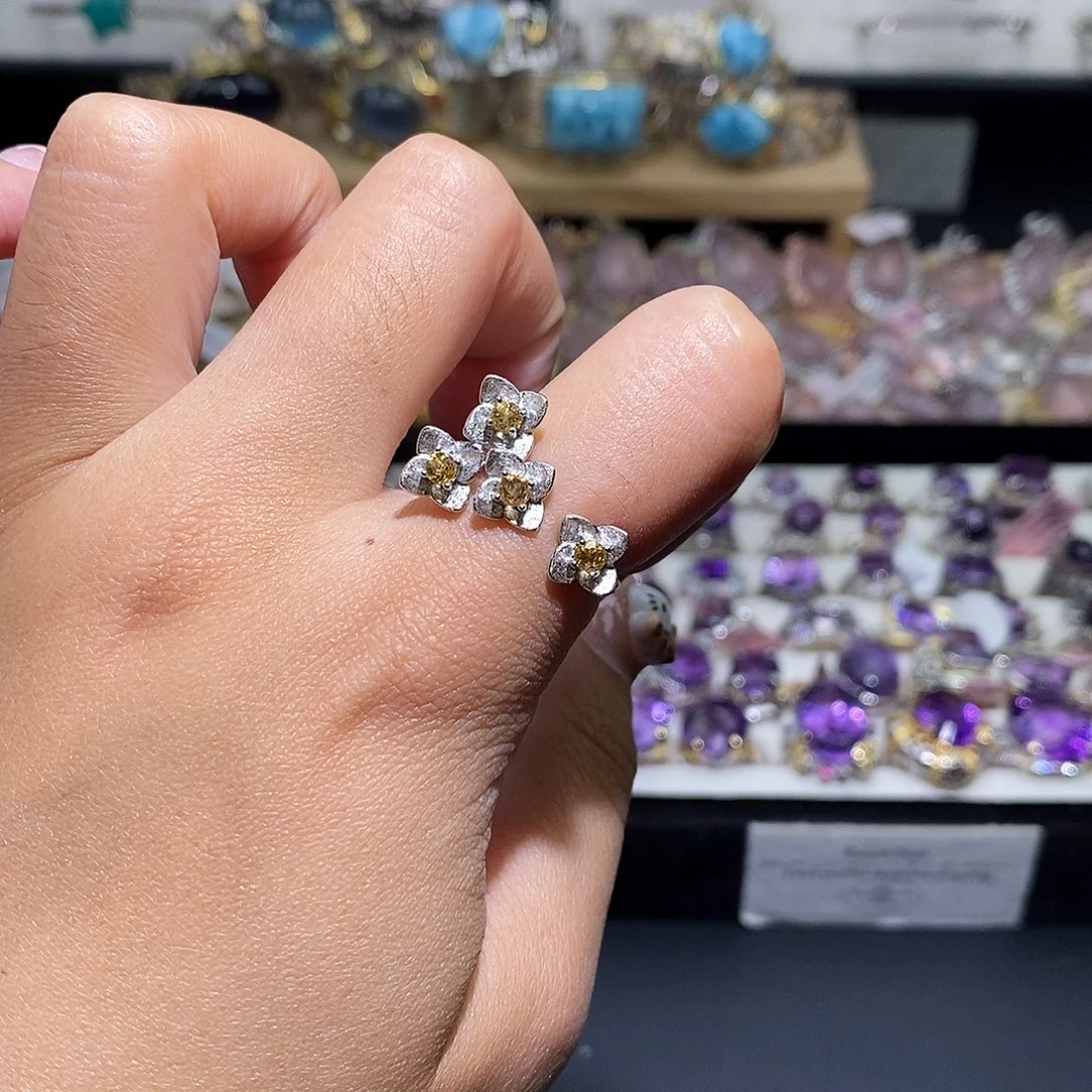 银S925镶嵌戒指黄晶