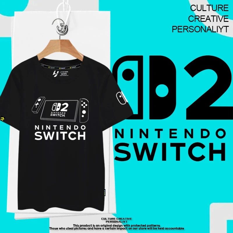 芸遥任天堂switch2掌机游戏机主机周边短袖t恤衫男女休闲纯棉半袖