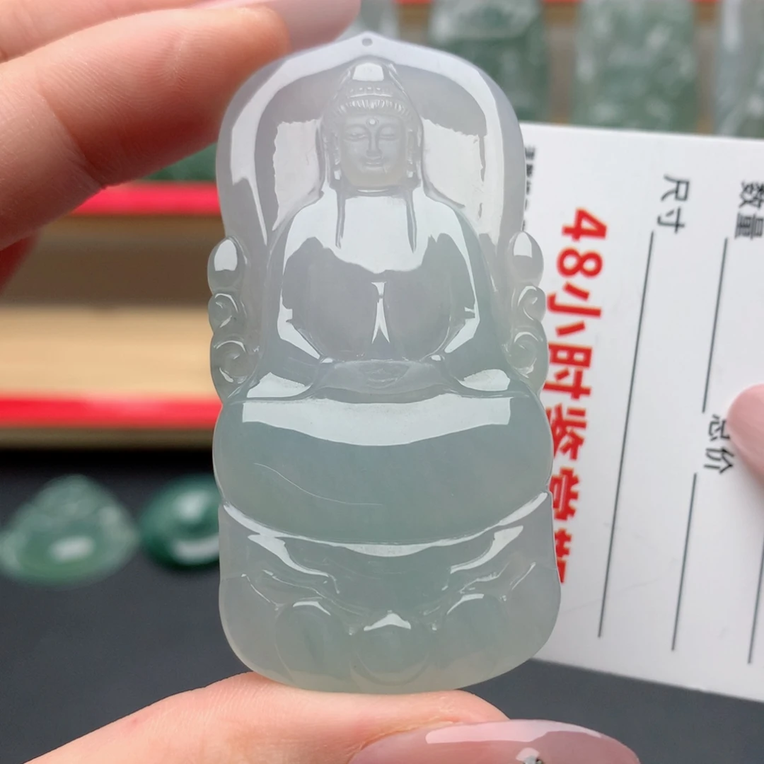 翡翠未镶嵌颈饰素衣观音