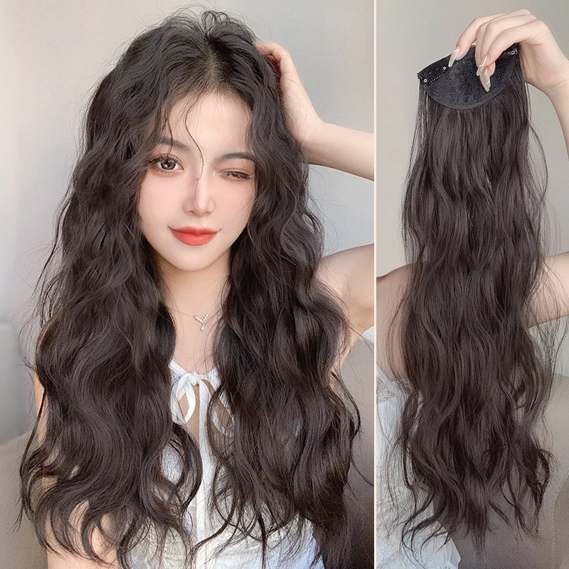假发女长发大波浪卷发假发片量蓬松真发一片式羊毛卷接发片