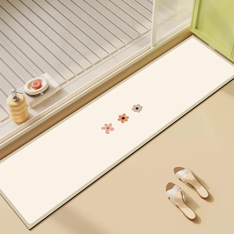 浴室地垫吸水速干地毯长条硅藻泥卫生间脚垫厨房户外庭院防滑垫子