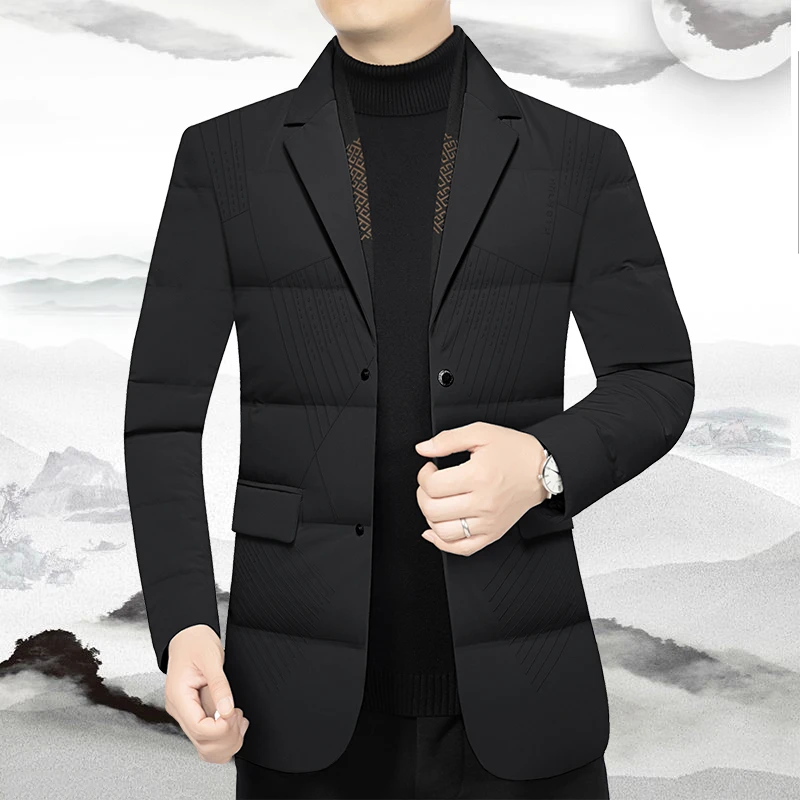 冬季男士新款西装棉衣商务纯色高档男式冬装外套加厚保暖西服棉服