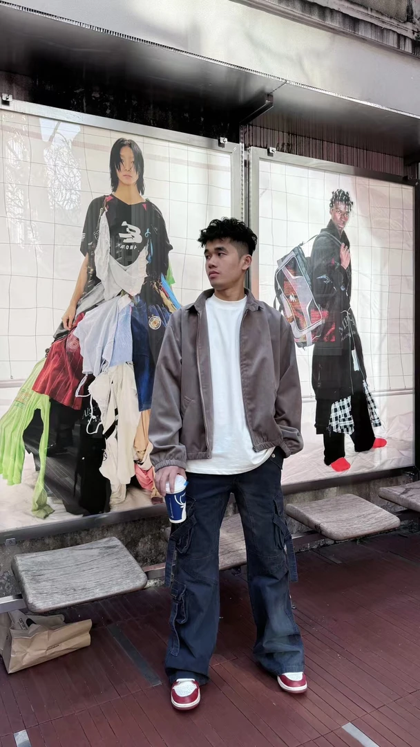 夹克外套复古男装外套美式高街短款外套