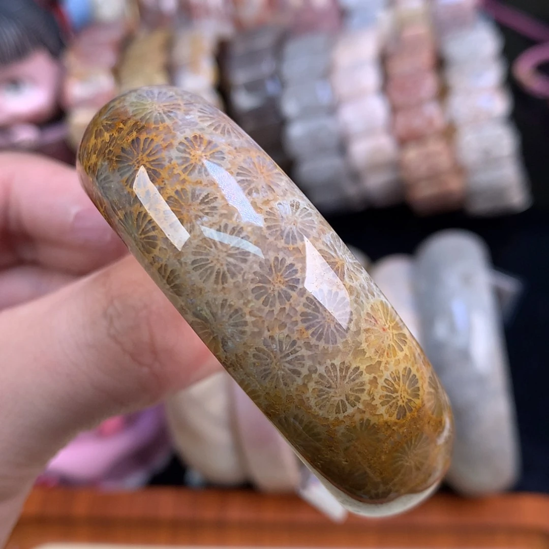 【闪购商品】颈饰未镶嵌硅化珊瑚（珊瑚玉）79号50.8圈双面雏菊大花