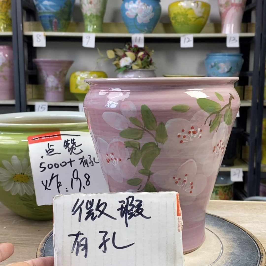 景德镇手工手绘陶瓷花盆