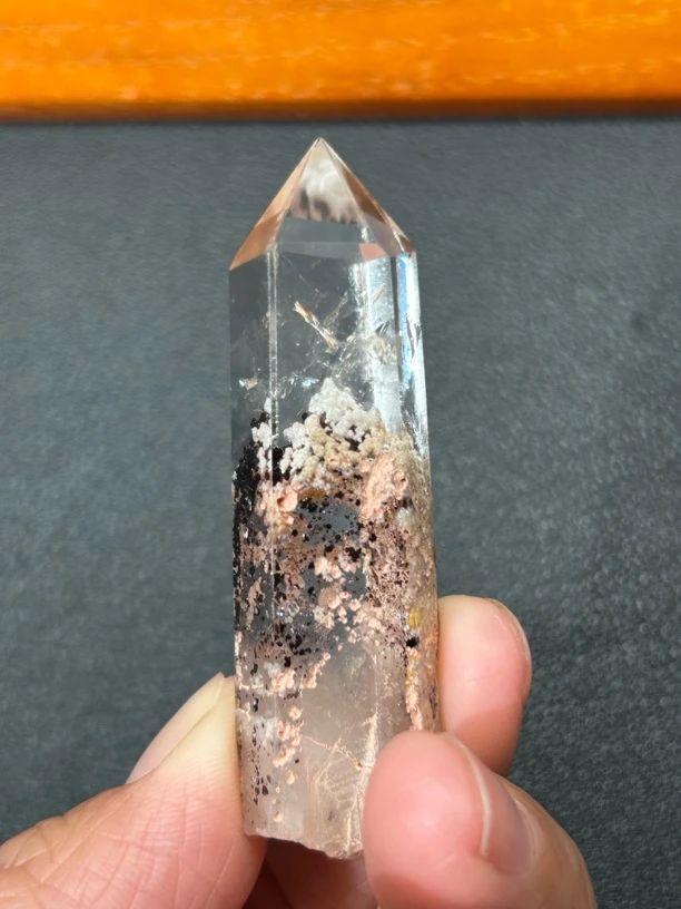天然白水晶幽灵小柱单尖六棱柱适合DIY做吊坠