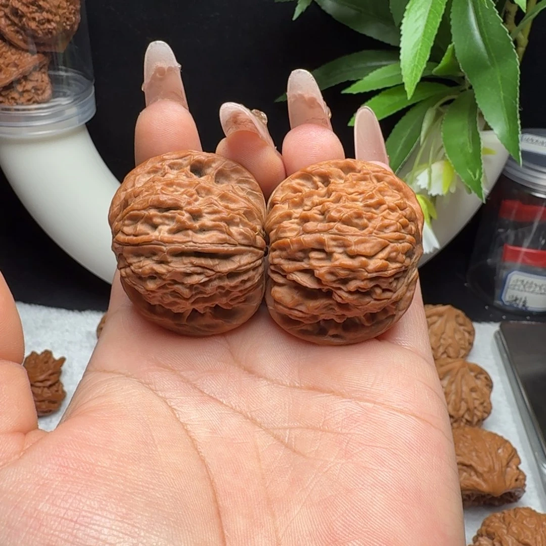 文玩核桃把件41对歪蝴蝶磨