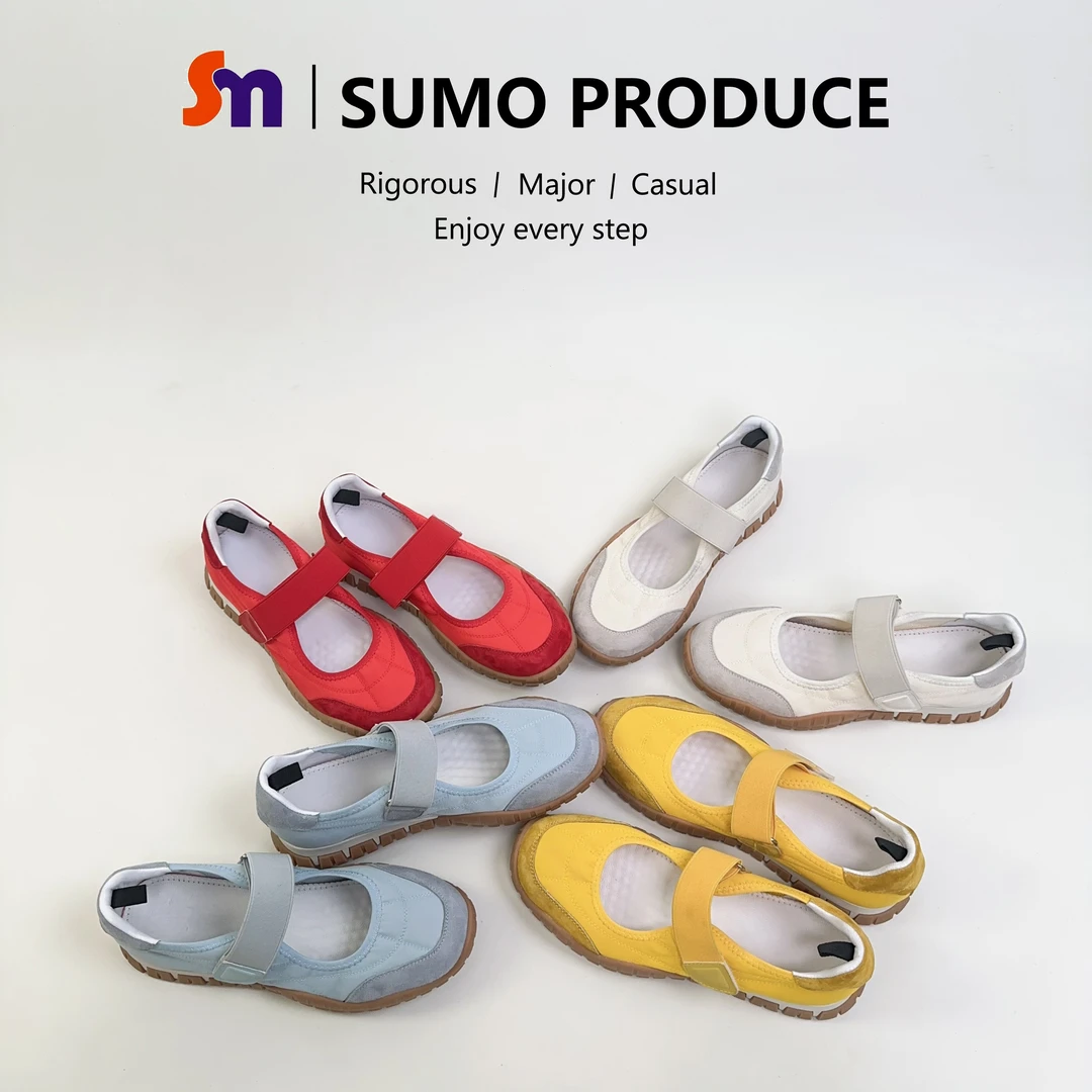 素陌夏季玛丽珍休闲鞋浅口芭蕾舞平底运动鞋复古德训鞋890065