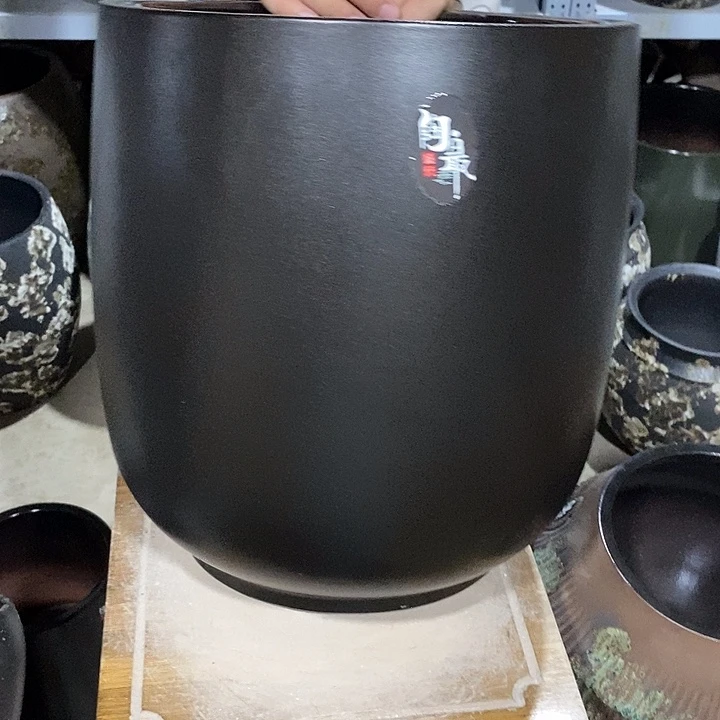 紫砂花盆口30高度34黑色888