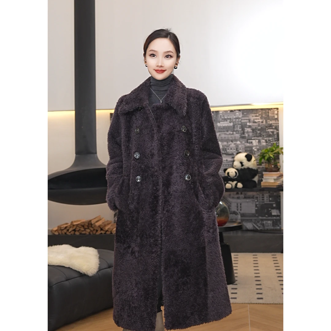 佰力郎【98653】英伦风休闲风泰迪拉贡皮草皮毛一体外套