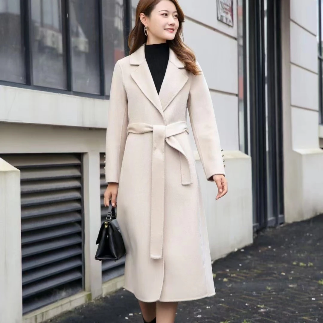加厚升级版秋冬新款长款高端气质双面呢羊毛大衣时尚外套呢大衣女