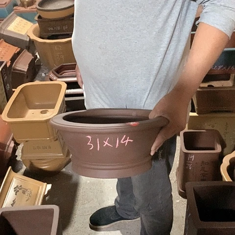 紫砂花盆手工制作