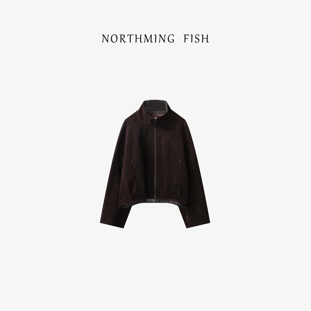 NorthMing fish「绝绝紫」高级奢华 100%绒牛皮环保简约低调皮衣