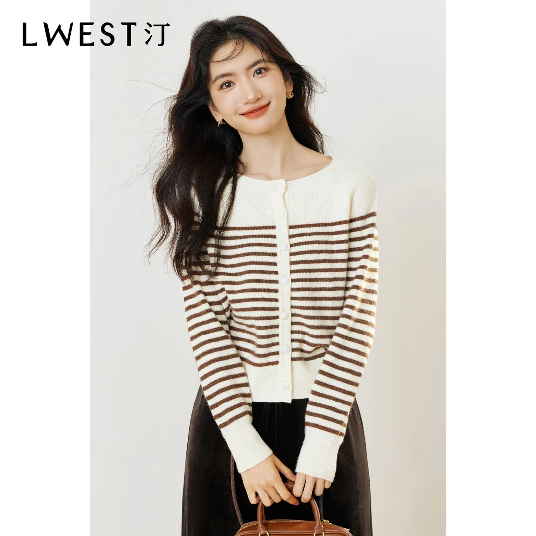 朗文斯汀2024年冬装新款时尚百搭别致针织开衫DTYZ3509A07063