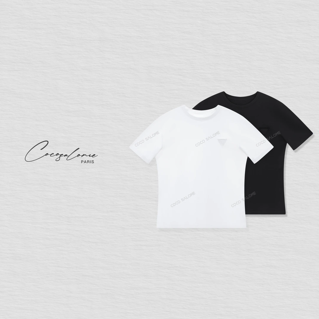 韩彬彬"大白T"轻奢简约风穿搭休闲圆领通勤穿搭中性短袖T恤962Y-2