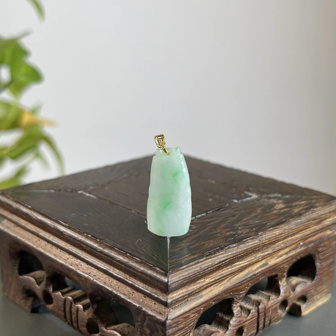 JTA16-014 天然翡翠缅甸A货 18K扣节节高升