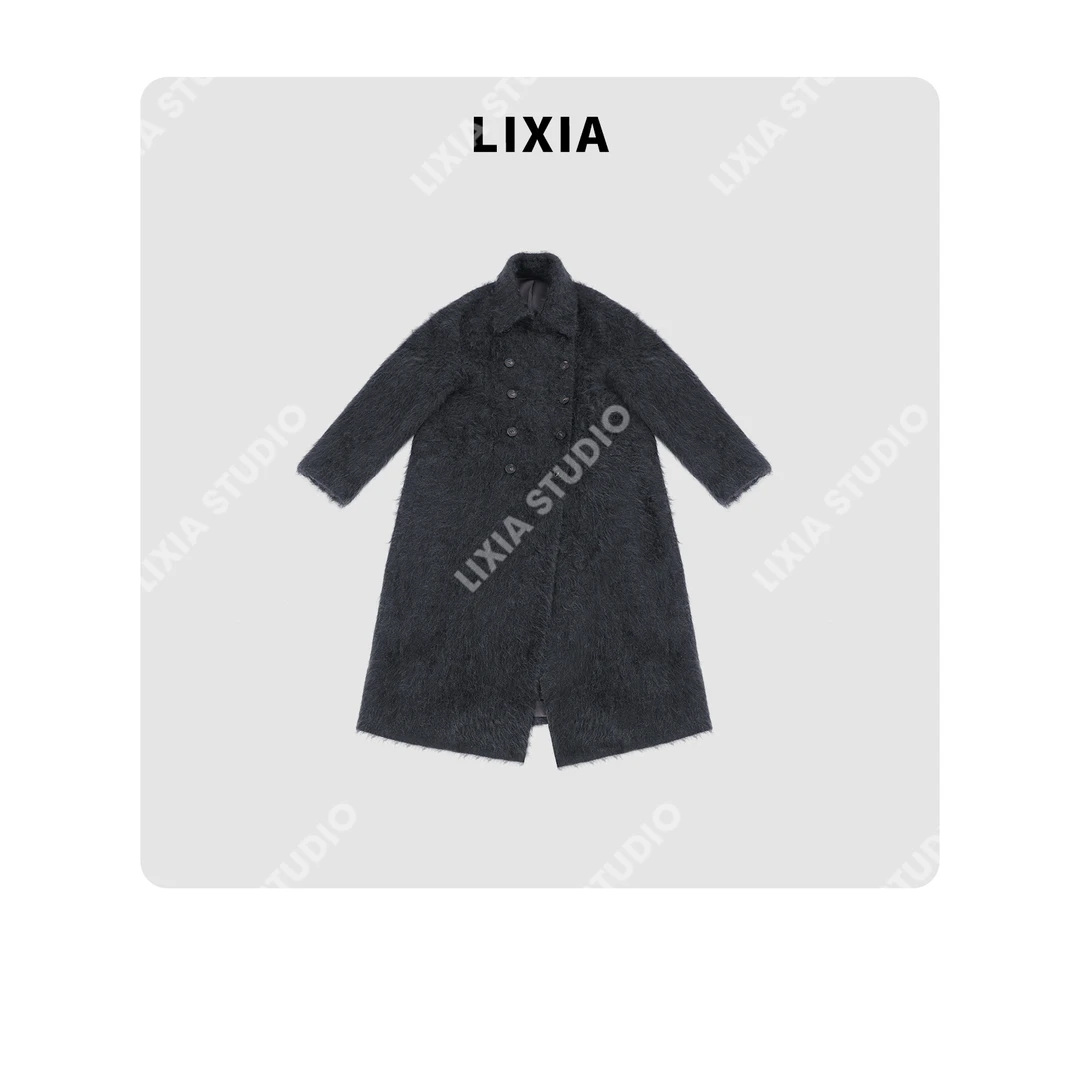 LIXIA【布顿】毛流感老钱风炸街款10山羊绒90澳洲羊毛大衣-D10927