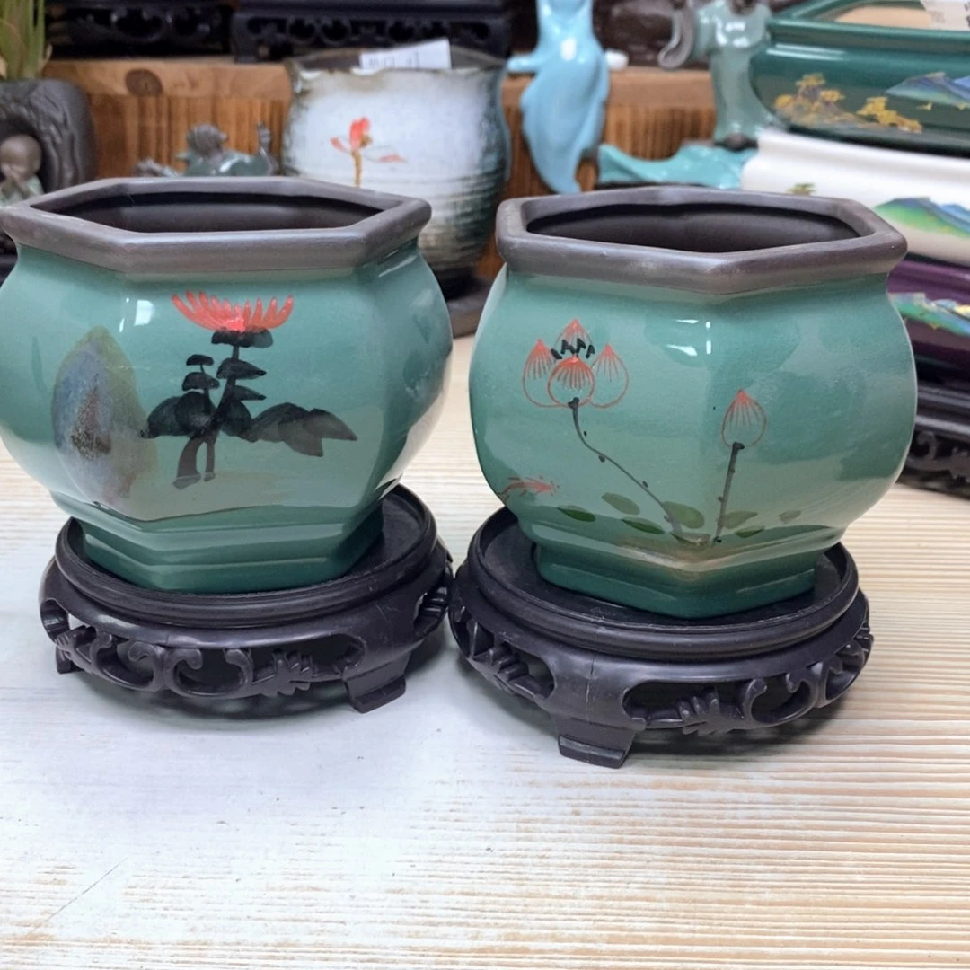 紫砂花盆陶瓷艺术花盆陶瓷