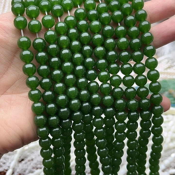 玛瑙/玉髓未镶嵌珠宝半成品一条8mm左右碧玉