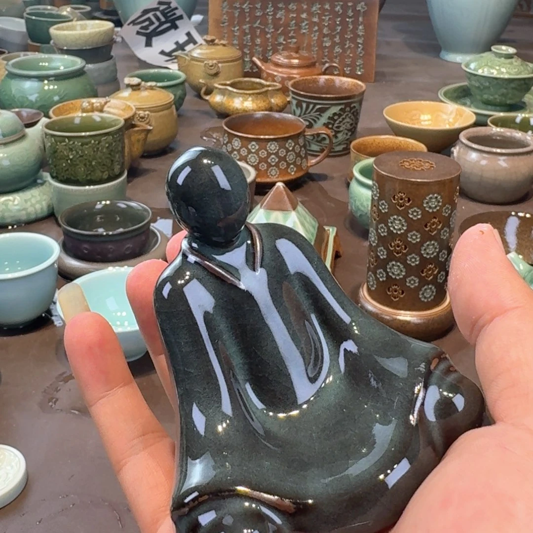 吃***多龙泉青瓷茶具微瑕