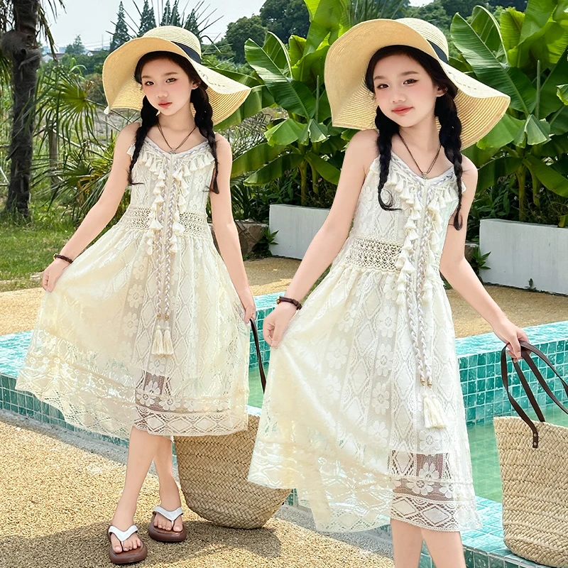 女童连衣裙夏款2025夏款儿童洋气裙子中大童韩版公主裙童装女孩潮
