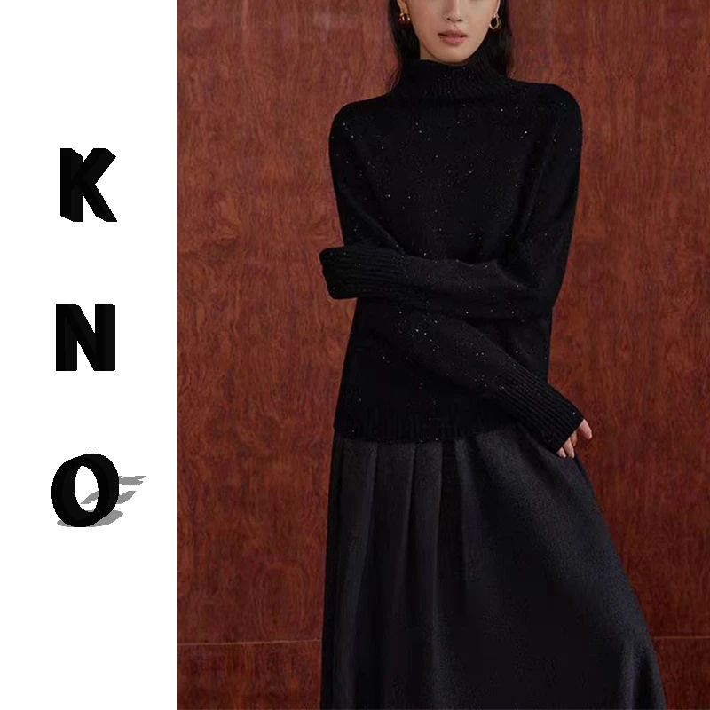 【KNO】秋冬新款纯色王菲同款高领套头针织衫