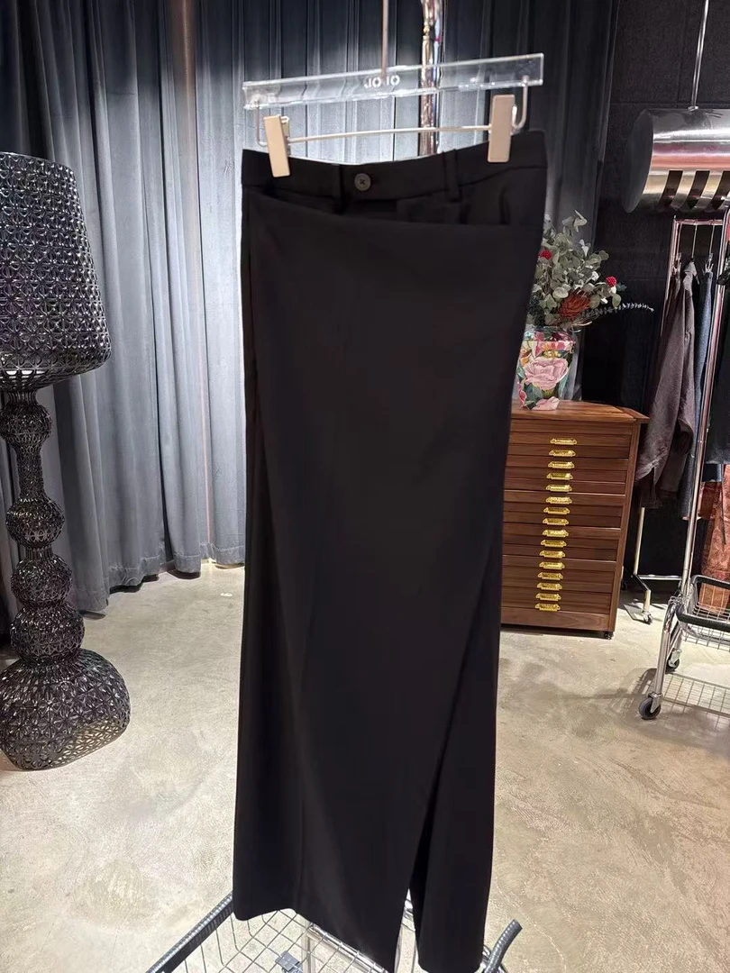 ELVIS.CHEUNG蒋云精纺围裹式直筒裙裤