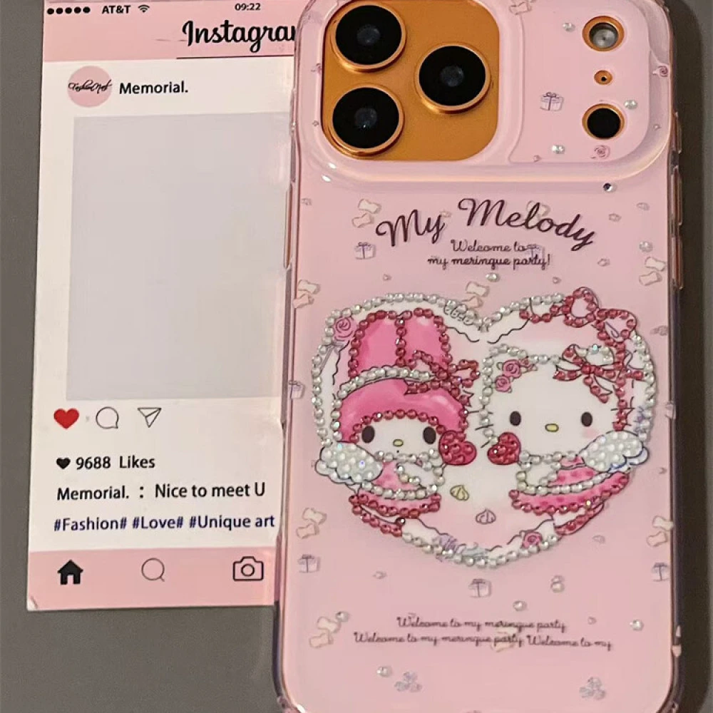 粉色立体钻石kitty美乐蒂适用iphone17promax苹果16手机壳15可爱