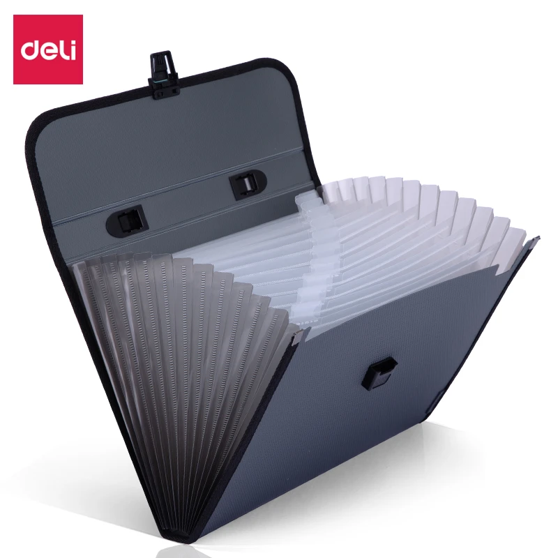 得力5556风琴包A4多层文件夹资料包便携手提多功能商务文件资料
