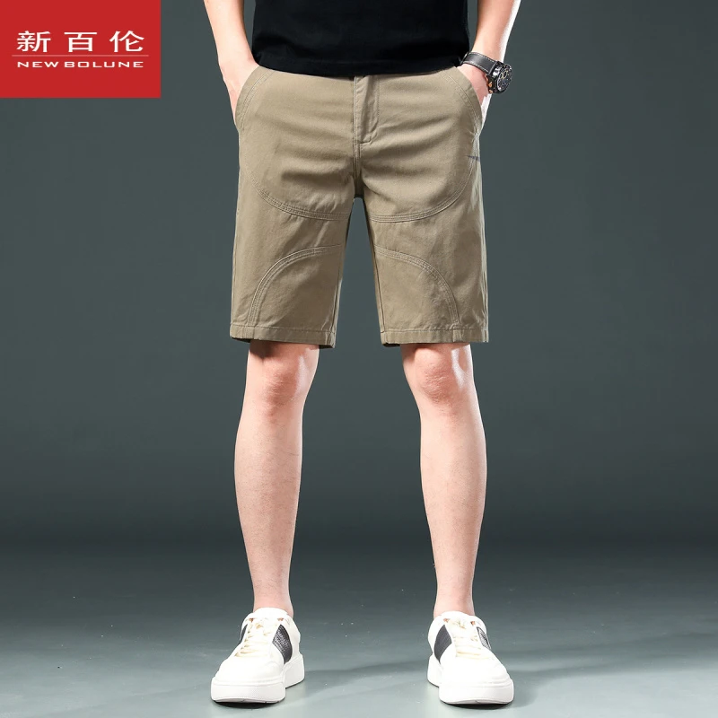 新百伦高端男士休闲五分短裤夏季薄款裤子男百搭纯棉外穿修身直筒