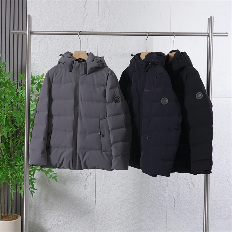 冬季男士可拆卸帽纯色80鹅绒服男款防风保暖百搭休闲羽绒服22088