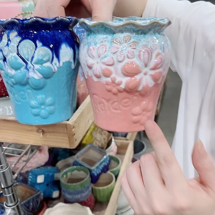 有孔.凑单10元陶瓷花盆发货！