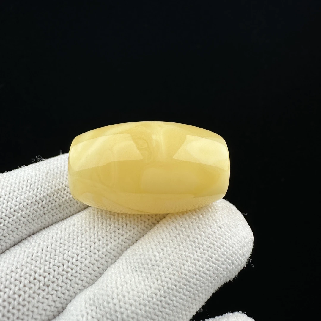 R3930天然原矿蜜蜡 鸡油黄桶珠 20*32mm抖音基地质检发货