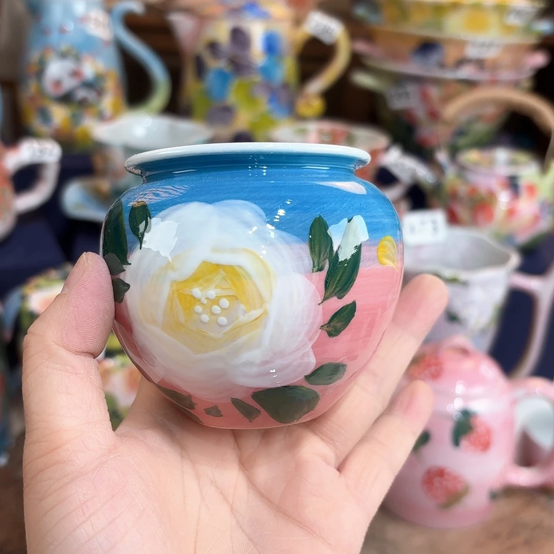 景德镇手绘高温釉下彩陶瓷茶具