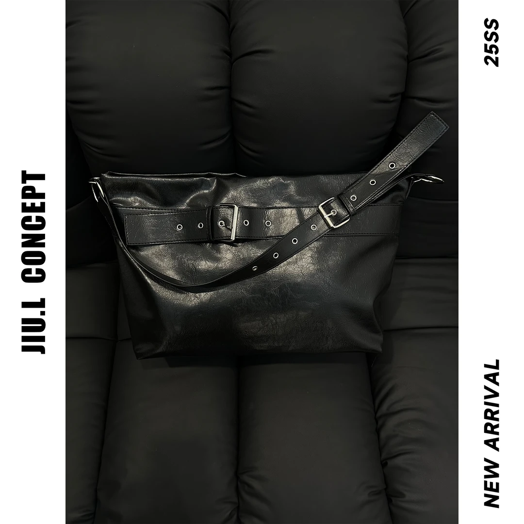 JIU.L cleanfit大牌极简包男女中性风软皮托特包皮质斜挎包