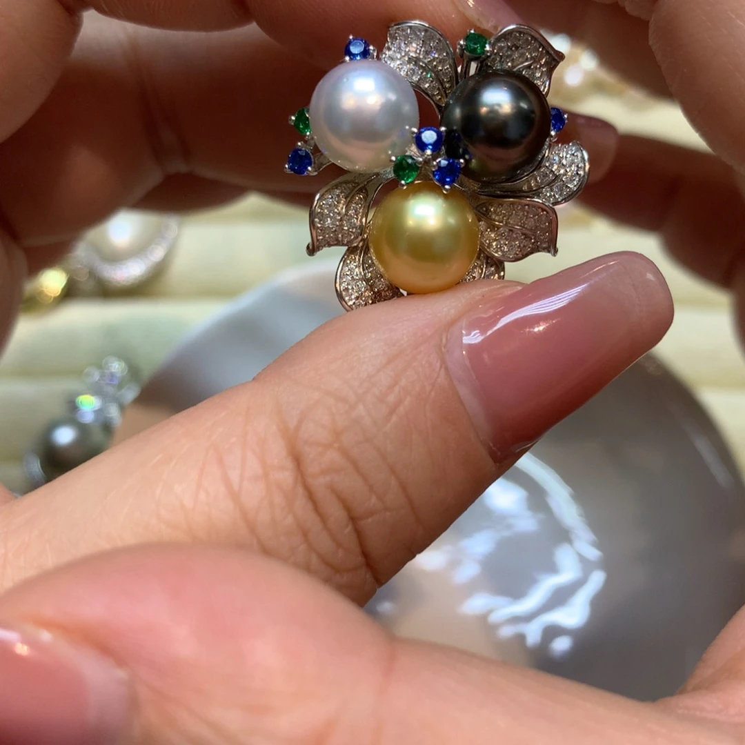 海水珍珠戒指银S925镶嵌