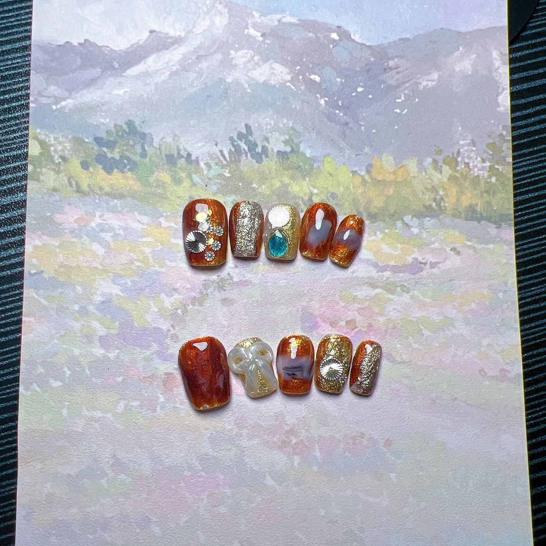 黄昏~最猛指甲盖儿小众手工穿戴甲