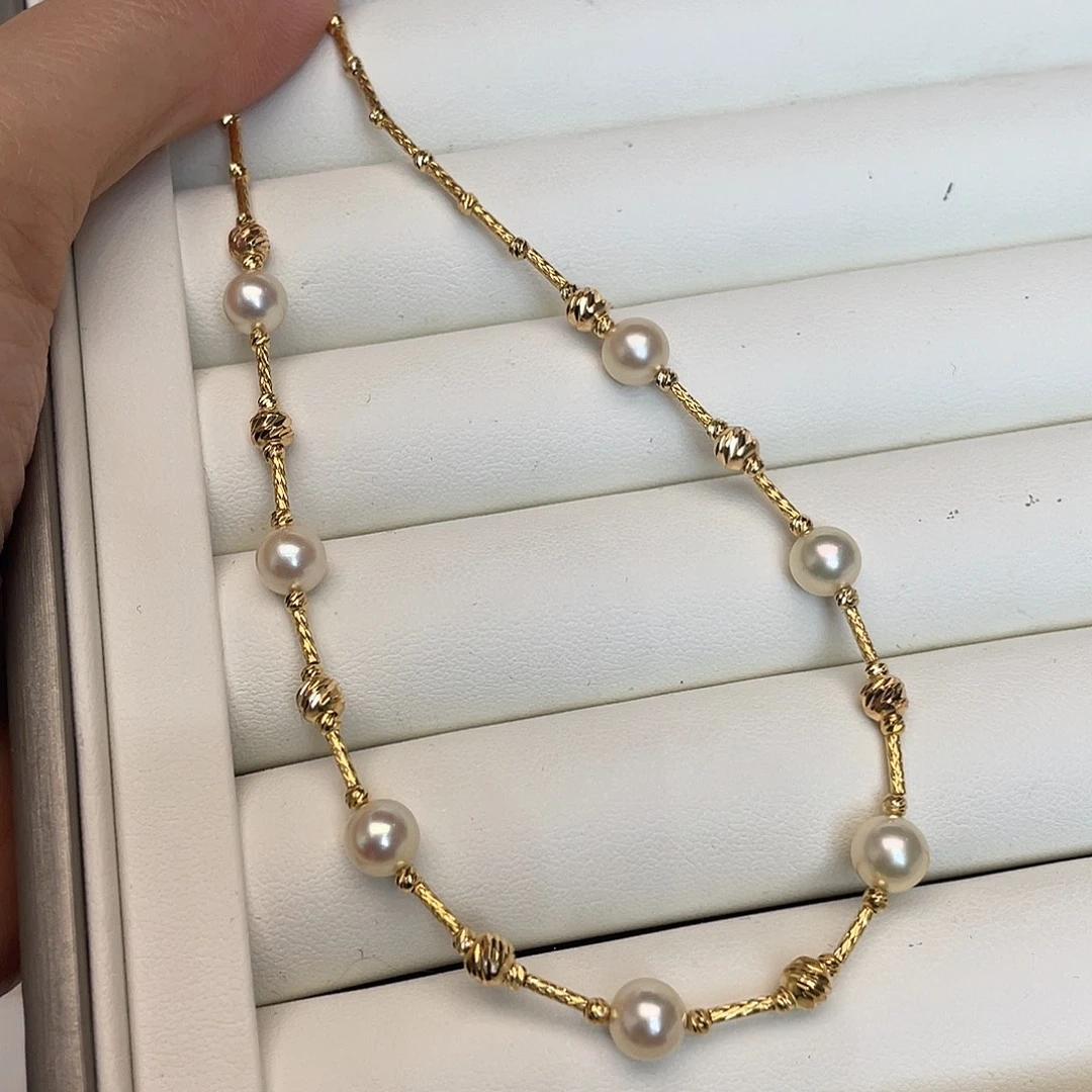 海水珍珠银S925镶嵌颈饰