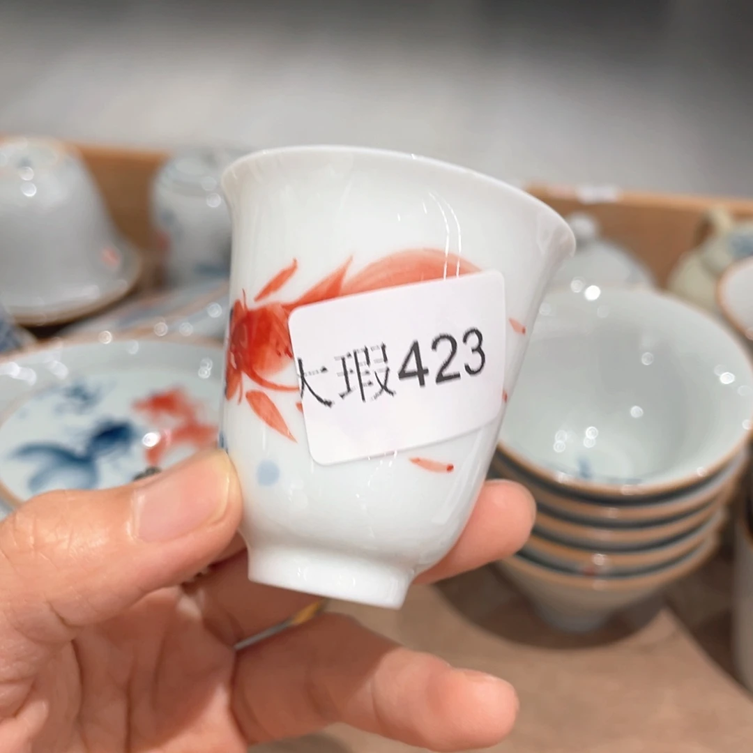 釉下彩纯手绘有瑕