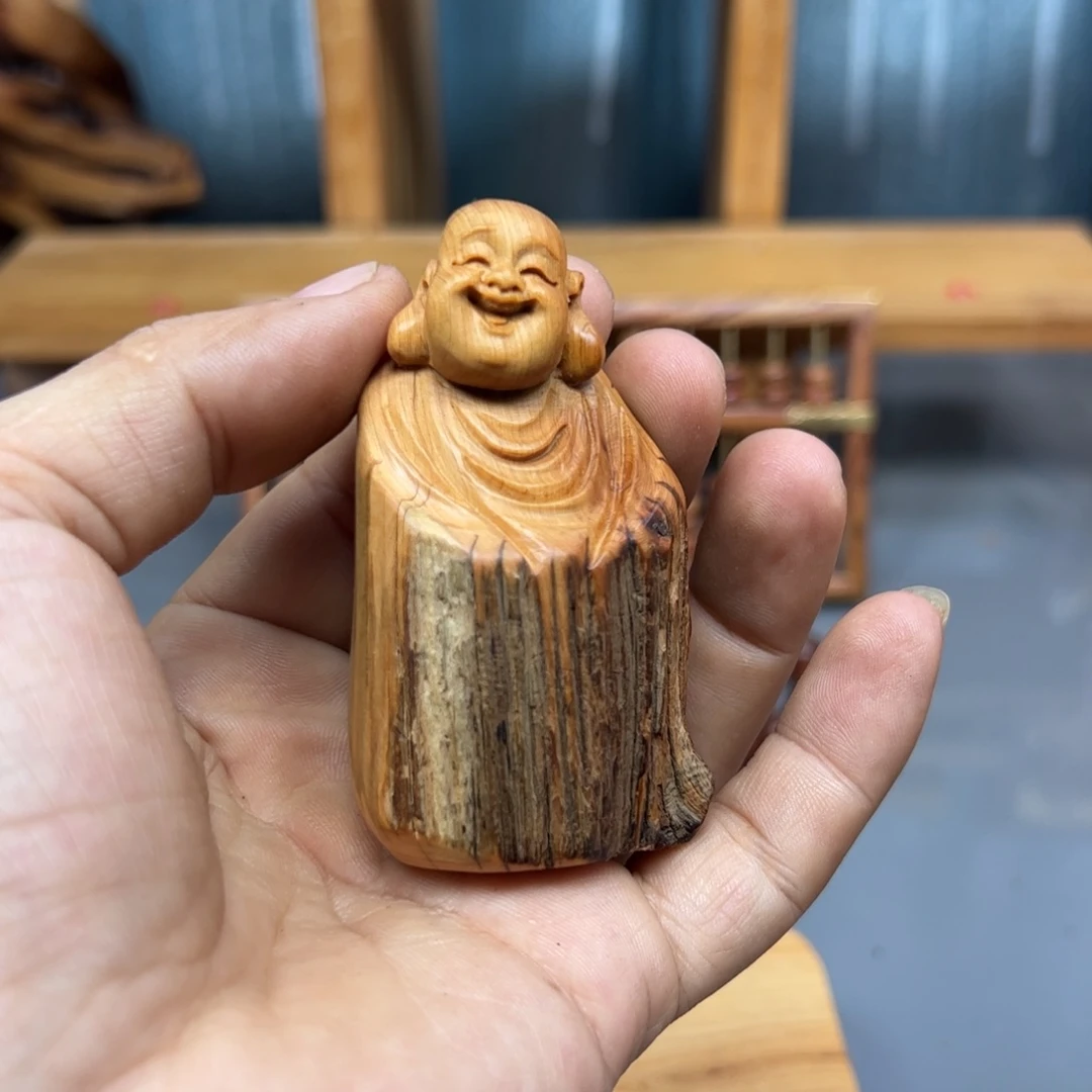 奔***师木崖柏木摆件手把件