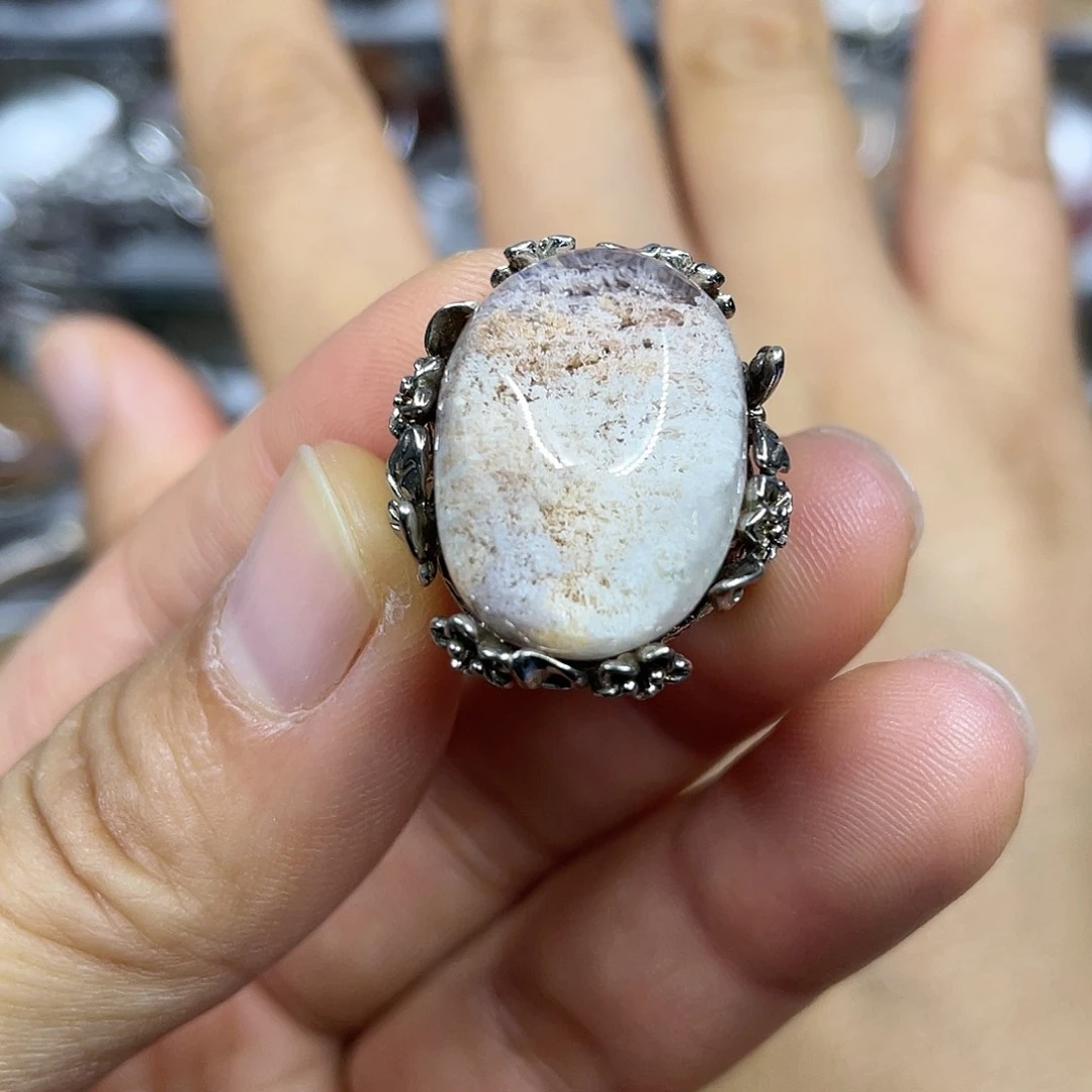 【闪购商品】银S925镶嵌珠宝半成品水晶戒指