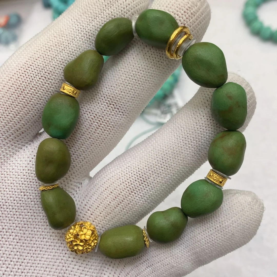 绿松石珠宝奇石18K金镶嵌a****8